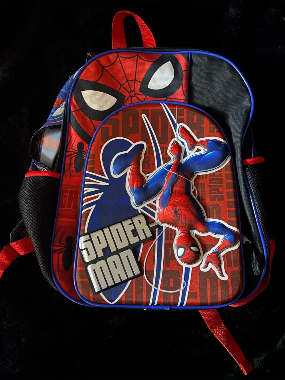 Spiderman Kids Backpack in Red, Blue & Black
